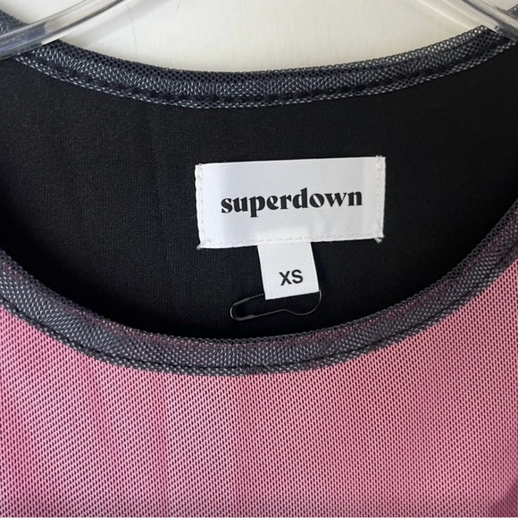 Superdown Ada Black Pink Body Printed Mesh Midi Dress - Picture 5 of 6